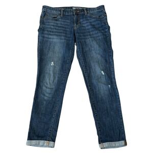 Gap Boyfriend Fit Jeans Womens 8 29R Medium Wash Distressed Denim Blue Pant